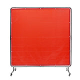 VEVOR Welding Screen with Frame, 6' x 6' Welding Curtain Screen, Flame-Resistant Vinyl Welding Protection Screen on 4 Swivel Whe