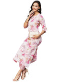 Anni Designer Women'S Cotton Blend Printed Straight Kurta With Pant (Ps-Pink_L_Pink_Large),Pink,L