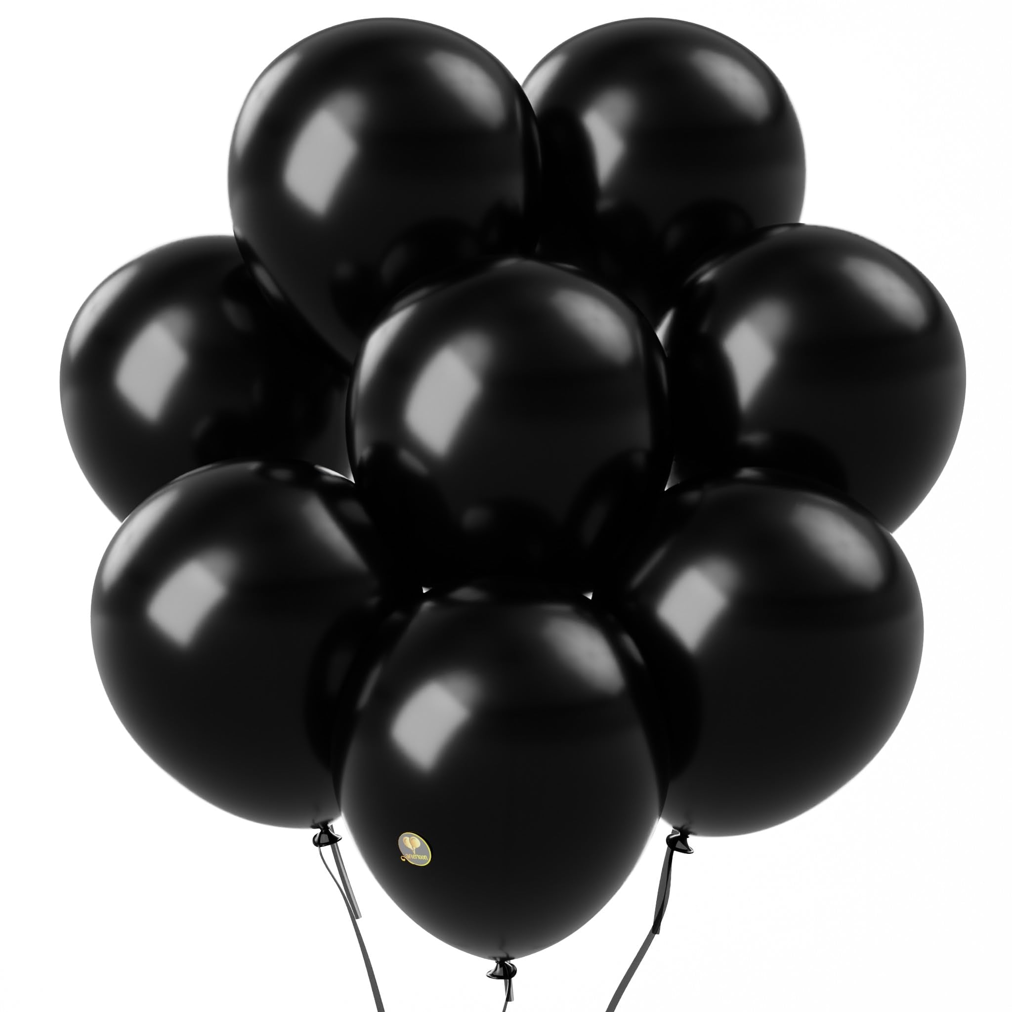 AFTERLOON Biodegradable Balloons Onyx Black 12 Inch 100 Pack, Matte Color Thickened Extra Strong Latex Helium Float, for Baby Sh