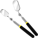 Maitys 2 Pcs Telescoping Inspection Mirrors Extend up to 28 Inch Eyelash Inspection 360 Rotation Adjustable Extension Detachable