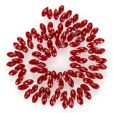 500pcs Czech 12mm Faceted Teardrop Briolette Crystal Glass Beads Pendant Drop Bulk Siam Red