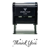 Thank You w/Stars Self Inking Rubber Stamp (Black Ink) Medium