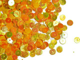 The Design Cart 6 mm Orange Yellow Circular Plastic Sequins Sitara for Embroidery, Embellishing Handbags, Apparels, Art Craft DI