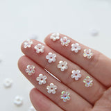 7mm/0.28 Sparkling Plastic Flowers, Doll Mini Flowers, in 3 Colors, Craft Supplies, for Doll Clothes Embellishments/Nail Art, Pa