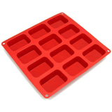 Leawall 12Cavity Silicone Mould For Soap Making, Loaf, Muffins Pack Of 1, Red 100 X 250 X 100. Mm