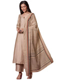 Anni Designer Women'S Rayon Viscose Solid Straight Kurta With Pant & Dupatta (Raja Saab Beige-Vks14_5Xl_Beige_Xxxxx-Large),Beige,5XL