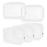 5 Packs Clear Cosmetics Bag TSA Approved, Wobe PVC Zippered Toiletry Carry Pouch Portable Makeup Bag for Vacation Travel, Bathro