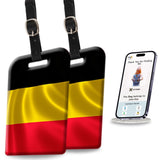 [Pack 2] Tag8 Belgium Flag Smart Luggage Tag |Trendy Luggage Tag Id Identification | Suitcase Tag | Fashionable Digital Name Tag
