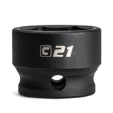 Capri Tools 21 mm Stubby Impact Socket, 3/8 in. Drive, 6 Point, Metric