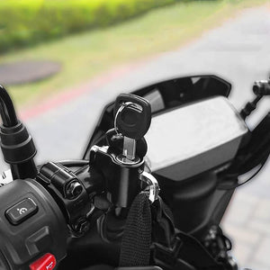 Universal Motorcycle Helmet Lock Anti-Theft Helmet Safety Lock Metal 22Mm-26Mm Black With 2 Keys Motorcycle Accessories (Ths2002