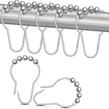 Stainless Steel Curtain Hooks, Shower Curtain Hooks Rings, Curtain Rings Metal for Bathroom Shower Rods CurtainsSet of 6 (6 x 4