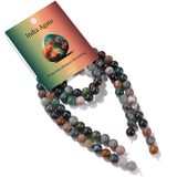 Risyfjew 100PCS 8mm Natural Indian Agate Beads Gemstone Round Loose Beads for Jewelry Making Chakra Crystal Stone Beads for Brac
