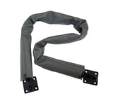 QCAA Extra Heavy Storm Door Chain Check, 32 Length, Solid Brass Base Matte Black, 304 Stainless Steel Hook, Grey Textured Vinyl 