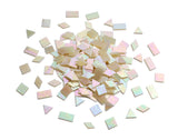 Lanyani Iridescent Glass Mosaic Tiles Supplies 200 Pieces Iridized Stained Glass Tile Pieces for Mosaic Craft 4 Shapes Mixed,Cre
