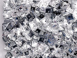 The Design Cart Silver Centre Hole Square Plastic Sequins, 100 Grams, 0.8 cm Sequins for Embroidery Work, Jewellery Making, Desi