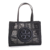 Tory Burch Womens Ella Small Hand Crochet Tote Black