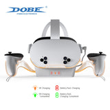Dobe - Charging Kit Designed for Quest2, Quest3, Quest3S VR Headset, Supports 5V 3A Fast Charging, Equipped with Two 2000MA Capa