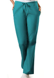 cherokee Womens Flare Leg Drawstring Scrub Pant, Teal Blue, XSmall Petite