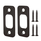 Siwil Deadbolt Strike Plate, Solid Stainless Steel, 1 X 2 1/4, Round Corner, Heavy Duty (2, Black)