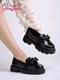 Shoetopia Smart Casual Bow Detailed Black Loafers For Girls-Eu40,Black,7,B0D5HDDCXT