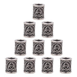 UNICRAFTALE 10Pcs Paracord Bead Column Spacer with Trinity Knot Large Hole for Hair, Beard, Bracelets & Jewelry Making