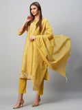 Gosriki Women'S Cotton Blend Printed Straight Kurta With Pant & Dupatta (Date-Mustard-Gs_Xxl_Mustard_Xx-Large),Mustard,2,B0CKW9NP2B