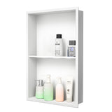 Bernkot Stainless Steel Shower Niche 14 24 White No Tiled Needed Niche Shower for Bathroom Wall Recessed Shower Shelf for Stora