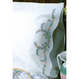 Tobin Stamped Pillowcase Pair For Embroidery, 20 By 30-Inch, Reflections