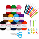 Stitchi 52Pcs Complete Crochet Kit Set For Beginners Diy Crochet Making Kit With Wool, Crochet Needles, Stitch Markers & Tools