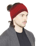 Bharatasya Maroon Soft Mix Yarn Knitted Ski Warm Woolen Headband For Men And Women