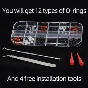 144pcs Rubber O Ring Assortment Kits 12 Sizes Made of Nitrile Rubber NBR Replacement