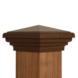 4x4 Brown Pyramid Post Cap Most Common fits (3.5x3.5) Pressure Treated Post. New England Top for Outdoor Fences, Mailboxes & Dec