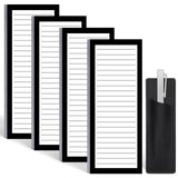Thboxes 4 Pack Magnetic Note Pad for Fridge with Pen Holder, Totally 200 Sheets Magnetic To Do List, Shopping List, Grocery List