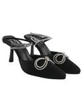 Women'S Black Satin High Heel Sandals Pointed Toe Party Heels With Rhinestone Bow & Ankle Strap Elegant Stilettos For Weddings & Events Eu35,Black,2,B0CVBD5NGN