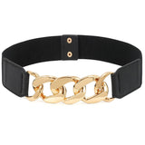 Vichip Elastic 1 Piece Chain Skinny Stretch Adjustable Waist Belt Kanduro For Girls, Stylish Design Womens Waist Belts (Black)