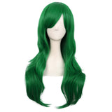 MapofBeauty 28 Inch Long Curly Hair Costume Cosplay Wig, Grass Green