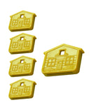 Lucky Line House Shaped Key Caps for KW1 & SC1 Key Ways, Yellow, 5/PK (162805)