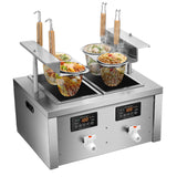Koalalko Auto-lift Commercial Pasta Cooker with Timer, Noodle Cooking Machine with 2 Drainage,Macaroni Vegetable Dumpling Cooker