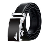 Zacharias MenS Faux Leather Belt Autolock Buckle Ds5310 (Silver Black; Free Size)