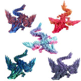 SHUWND 5pc 3D Printed Dragon Fidget Toy, Articulated Crystal Dragon Toy, Home Office Decor Executive Desk Toys