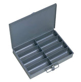 Durham 21395IND Gray Cold Rolled Steel Individual Small Scoop Box, 133/8 Width x 2 Height x 91/4 Depth, 8 Compartment