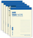 Solo Takenote Slip Pad No.44, Ruled Paper With 80 Sheets (160 Pages), Writing Notepad | Pack Of 5