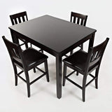 Jofran Inc. Plantation Table And Four Chairs Dining Set, Dark Brown, Counter Height