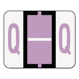 Smead 67087 AZ ColorCoded BarStyle End Tab Labels Letter Q Lavender 500/Roll