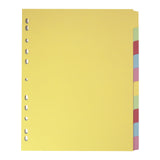 Elba A4+ (Extra Wide), 10 Part Card Dividers, Assorted, 1 Set