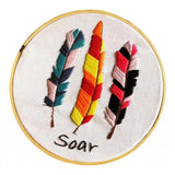 Merishopp Embroidery Starter Kits With Pattern Diy Stitch Crafts Leaves