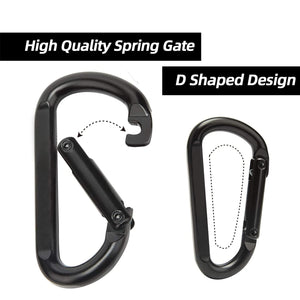 Caribeana Carabiner Clip, 860lbs, 3 Heavy Duty Carabiner, D Ring Hooks - Keychains, Camping, Hiking Accessories, Caribiniers f