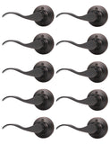 Mengico 10 Pack Single Sided Dummy Door Handle, Oil Rubbed Bronze Interior Door Lever, Left Handled Dummy Knobs for Closet, Non-