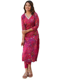 Anni Designer Women'S Rayon Blend Straight Printed Kurta With Pant (Jijaji Pink_L_Pink_Large),Pink,L