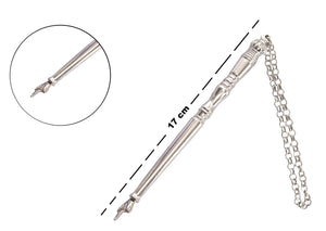 Torah Book Pointer Yad Hand Pointer Silver Finish Great bar bat Mitzvah Gift with a 20cm Bead Charm (17 cm Silver in Gift Box)